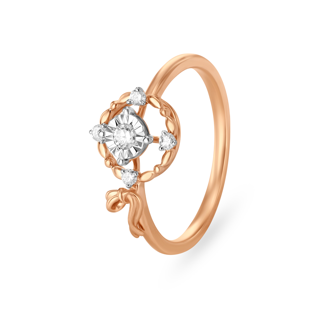 Buy Love-struck 18kt Rose Gold Finger Ring at Best Price | Tanishq UAE