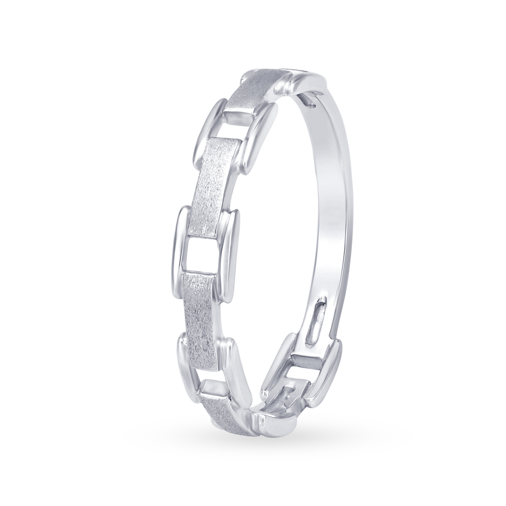 Buy Interlinking Platinum Finger Ring for Men at Best Price | Tanishq UAE