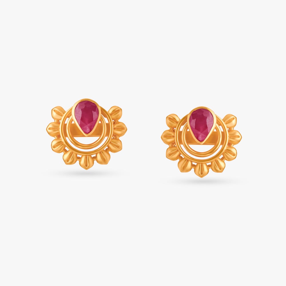 Buy Stunning Ruby Stud Earrings at Best Price Tanishq UAE