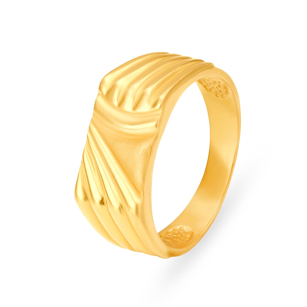 Buy Sophisticated 22 Karat Yellow Gold Ridged Ring at Best Price ...