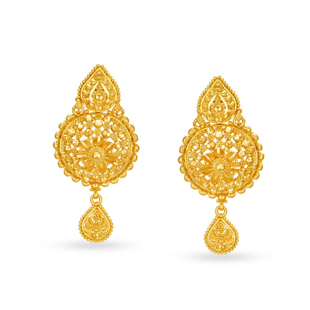 jewelry - berserk - Gold Plated Teardrop Danglers main image 1
