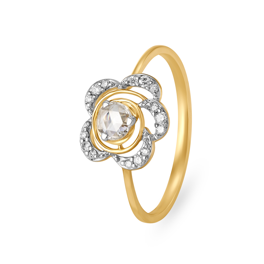 Buy Sublime 18kt Gold Rose Finger Ring at Best Price | Tanishq UAE