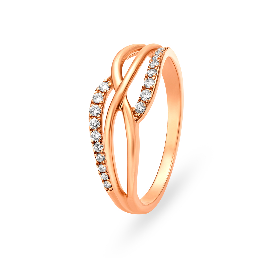 Buy Genteel Wave Rose Gold and Diamond Finger Ring at Best Price ...