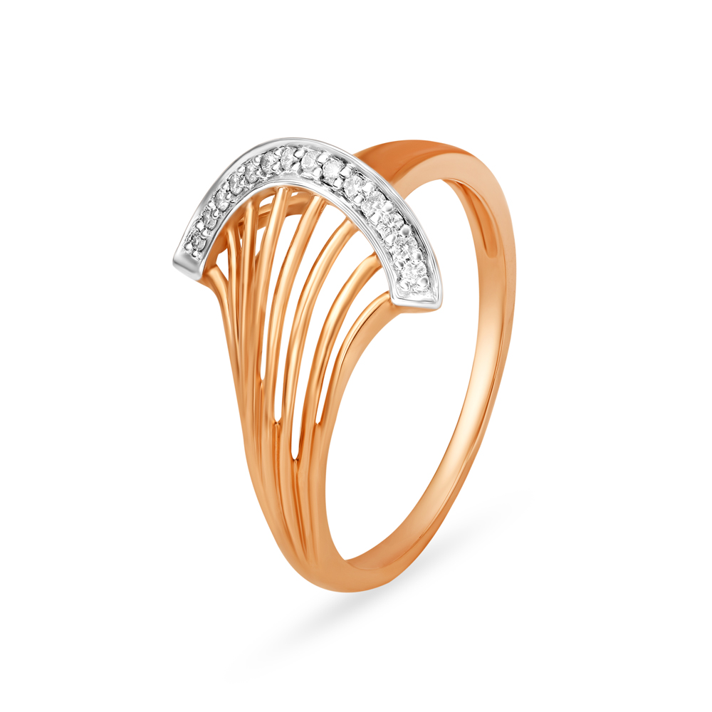 Buy 18KT Rose Gold Finger Ring with Diamonds at Best Price | Tanishq UAE