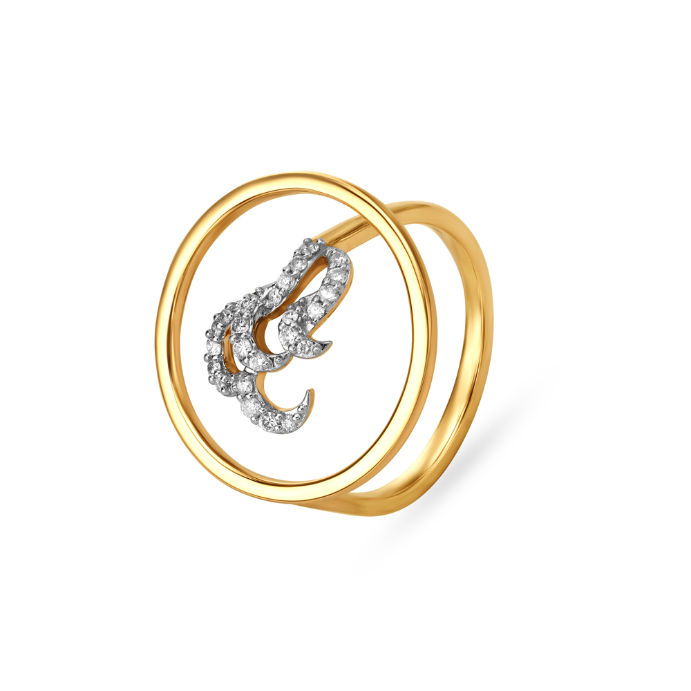 Buy 18kt Yellow Gold Finger Ring With Ripples at Best Price | Tanishq UAE