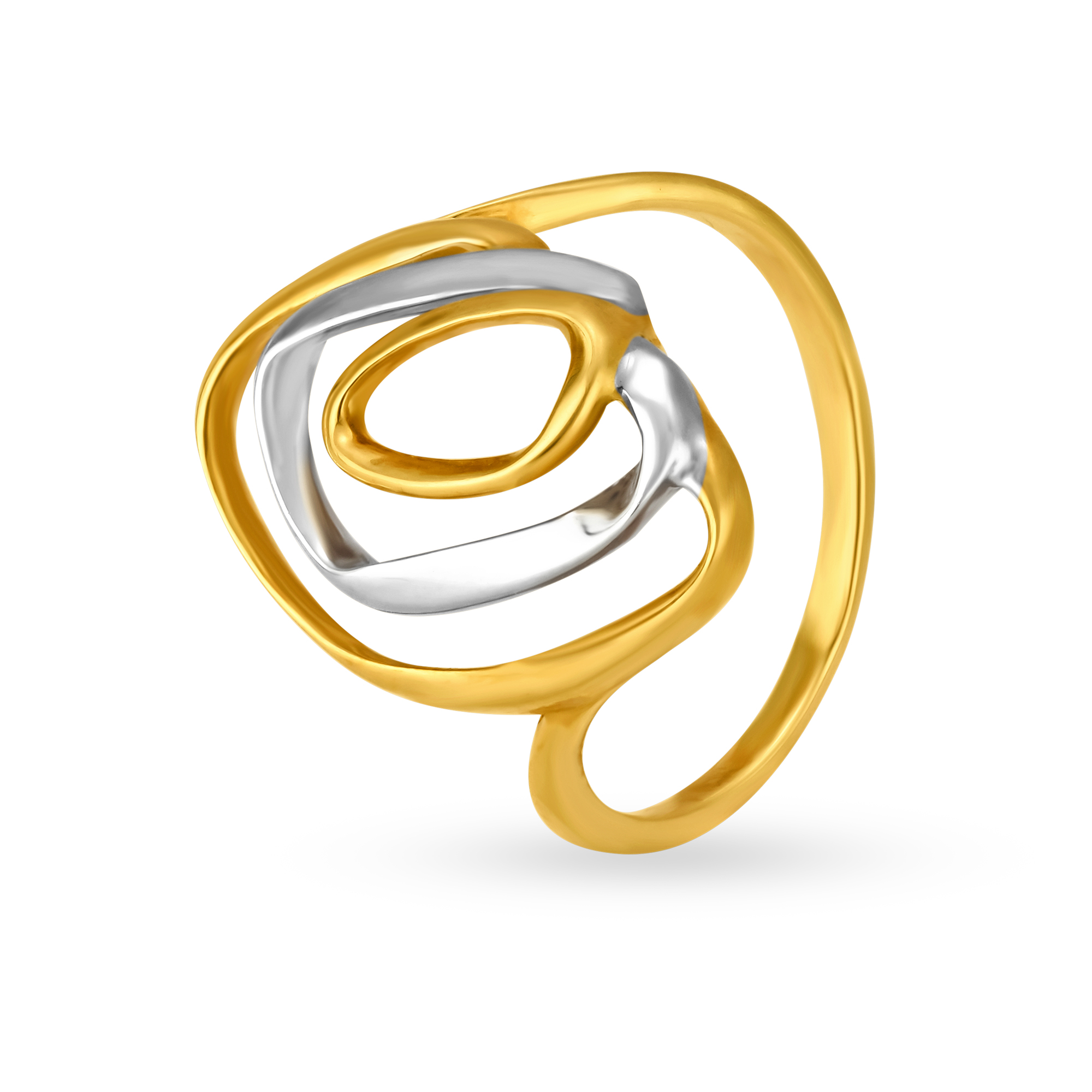 Buy Mia by Tanishq 18KT Yellow Gold Oval Finger Ring with Openwork at ...