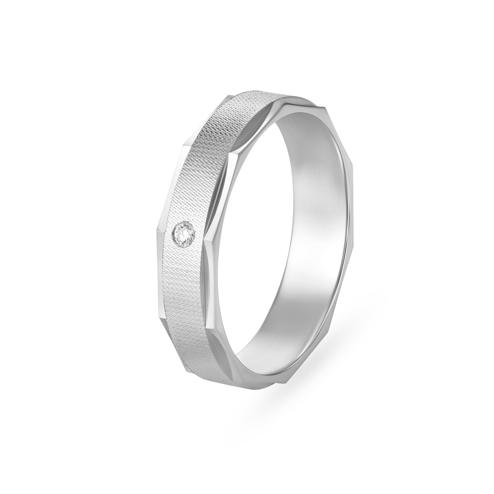 Buy Abstract Modern Diamond Platinum Ring For Men at Best Price ...