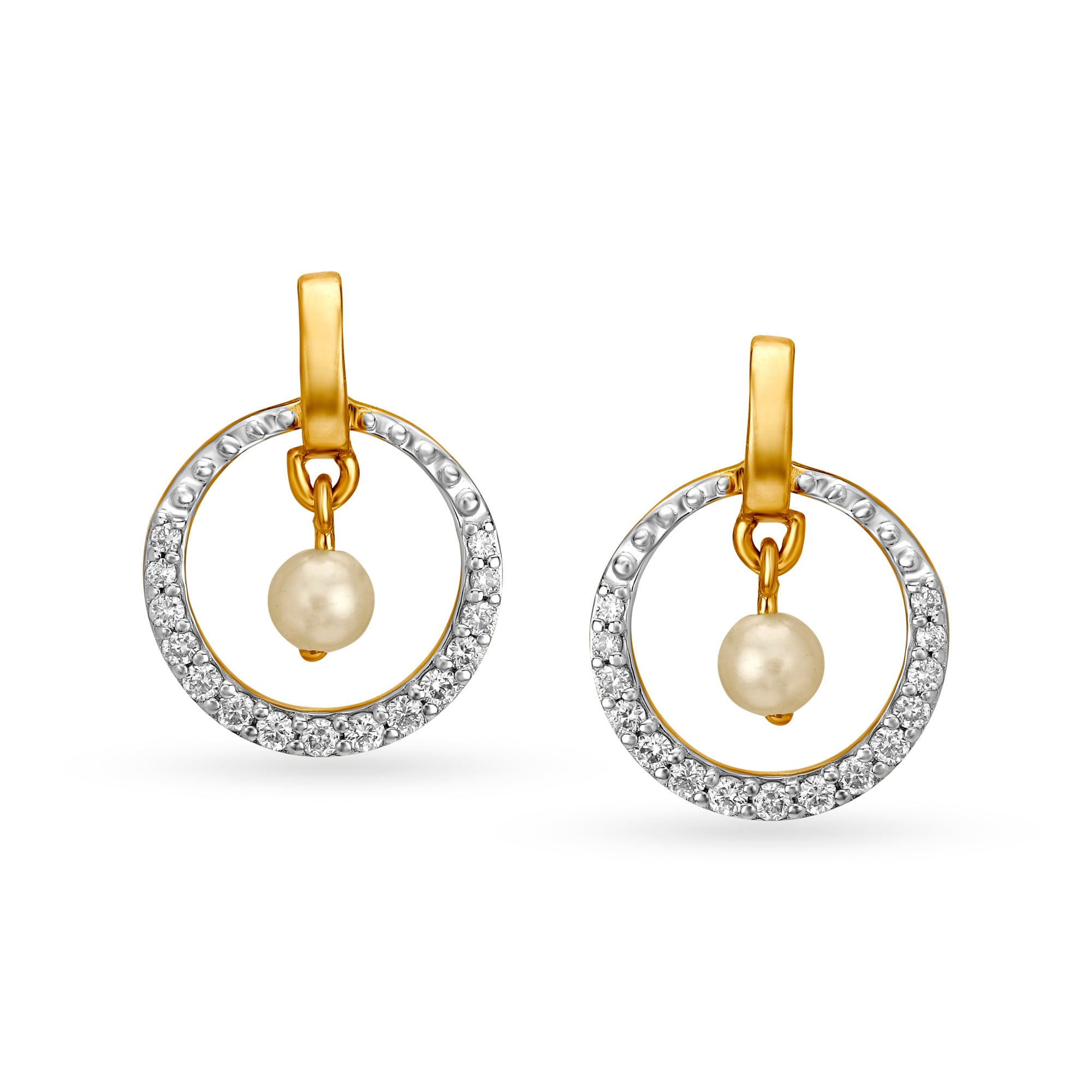 Buy Mia by Tanishq 18KT Yellow Gold Diamond Drop Earrings at Best Price ...