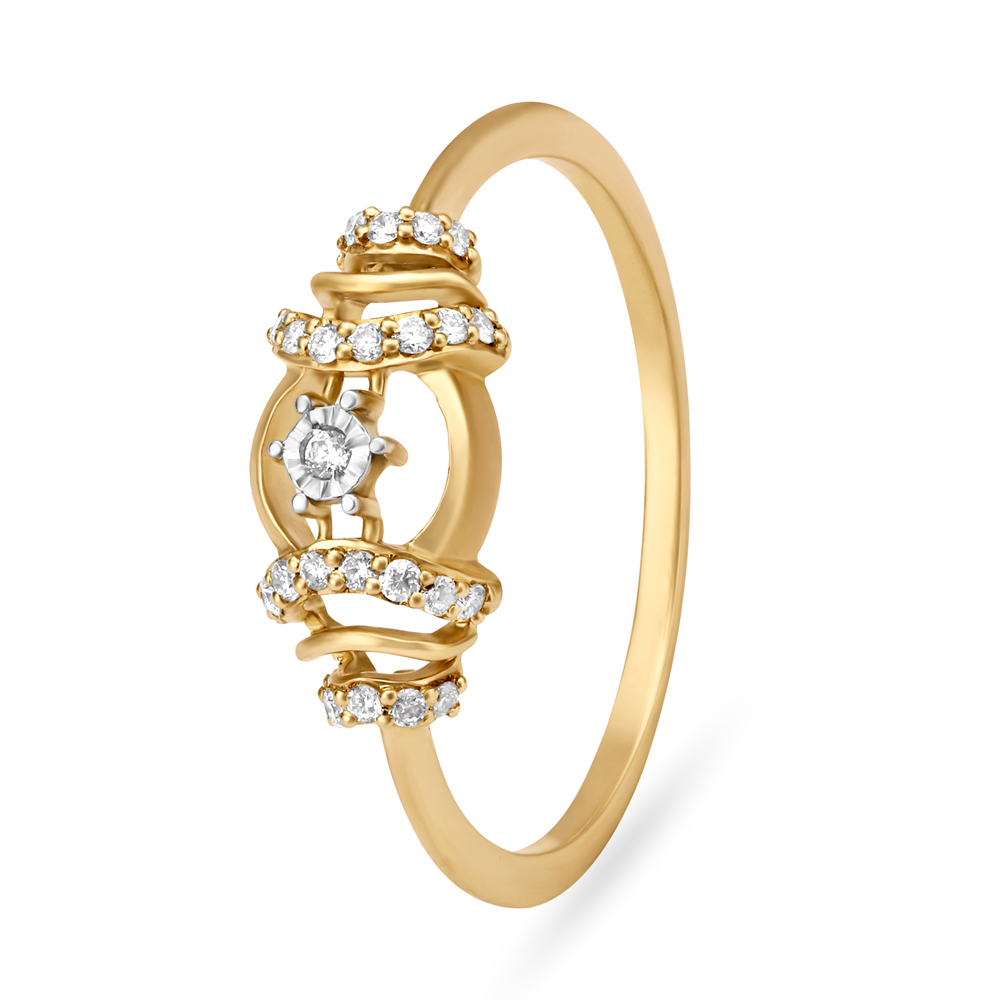Buy Daring 18 Karat Rose Gold And Diamond Finger Ring at Best Price ...