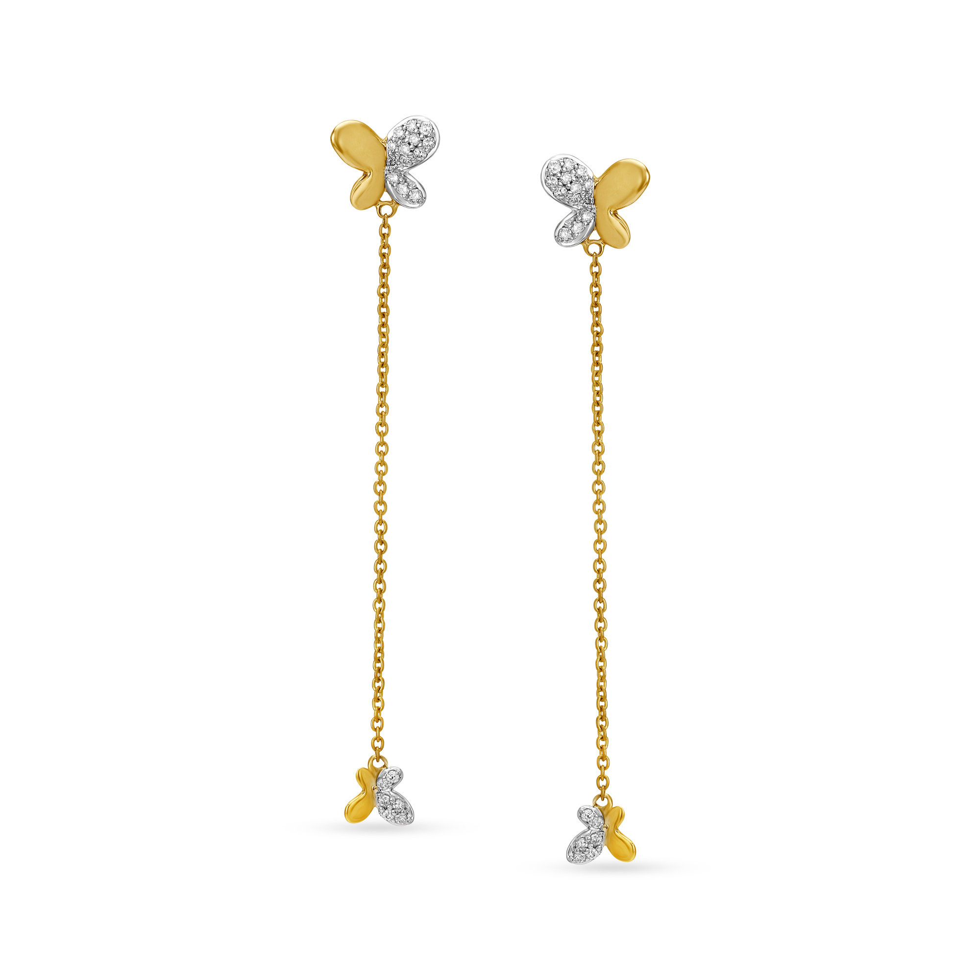 Buy Mia by Tanishq 18KT Yellow Gold Diamond Drop Earrings at Best Price ...