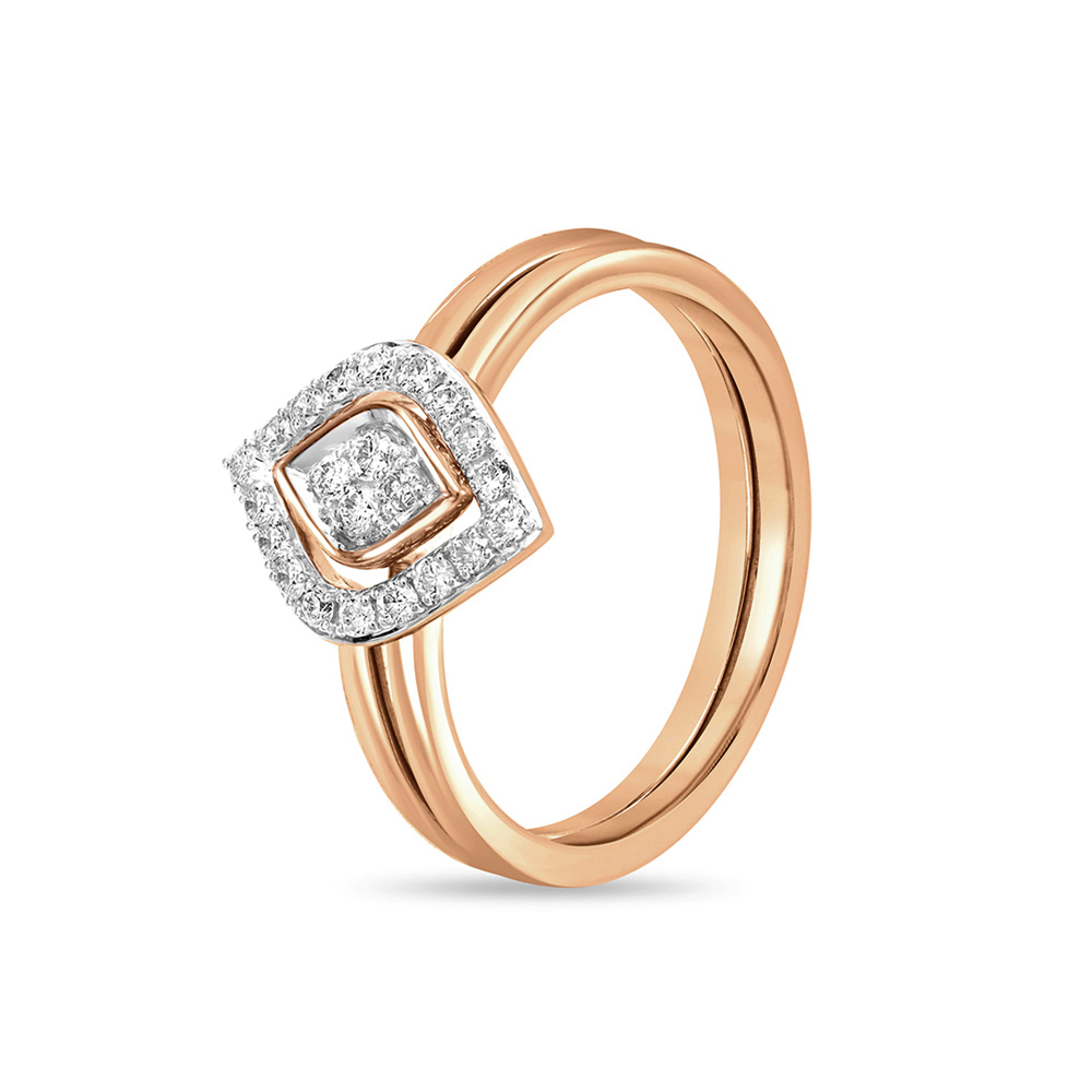Buy 18 KT Rose Gold Detachable Diamond Ring at Best Price | Tanishq UAE