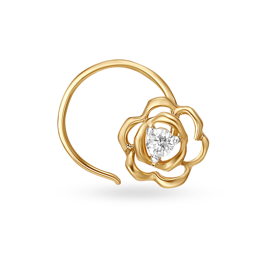Buy Mia by Tanishq 18KT Yellow Gold Diamond Nose Pin at Best Price ...