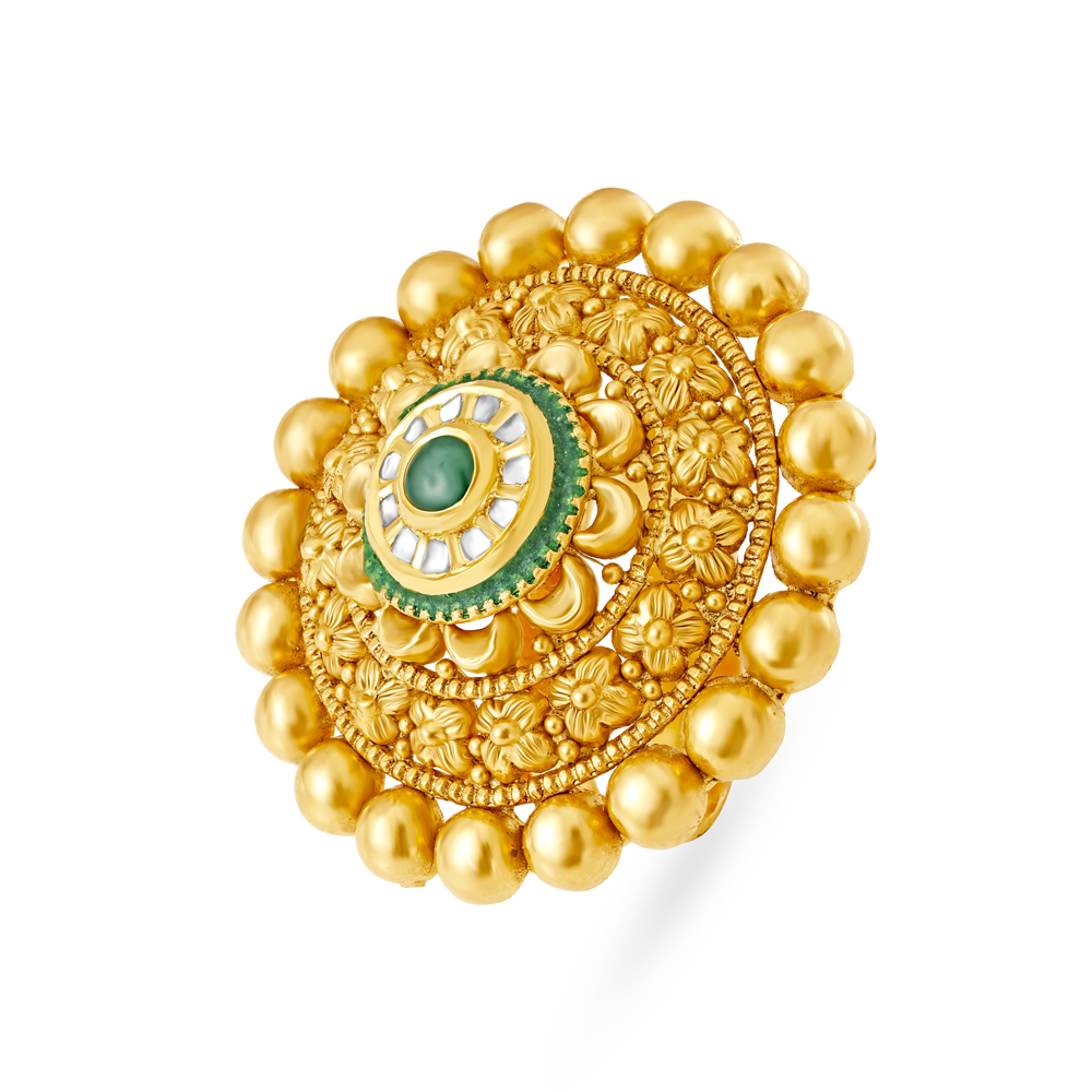 Buy Ornate Cocktail Look Gold Ring at Best Price Tanishq UAE